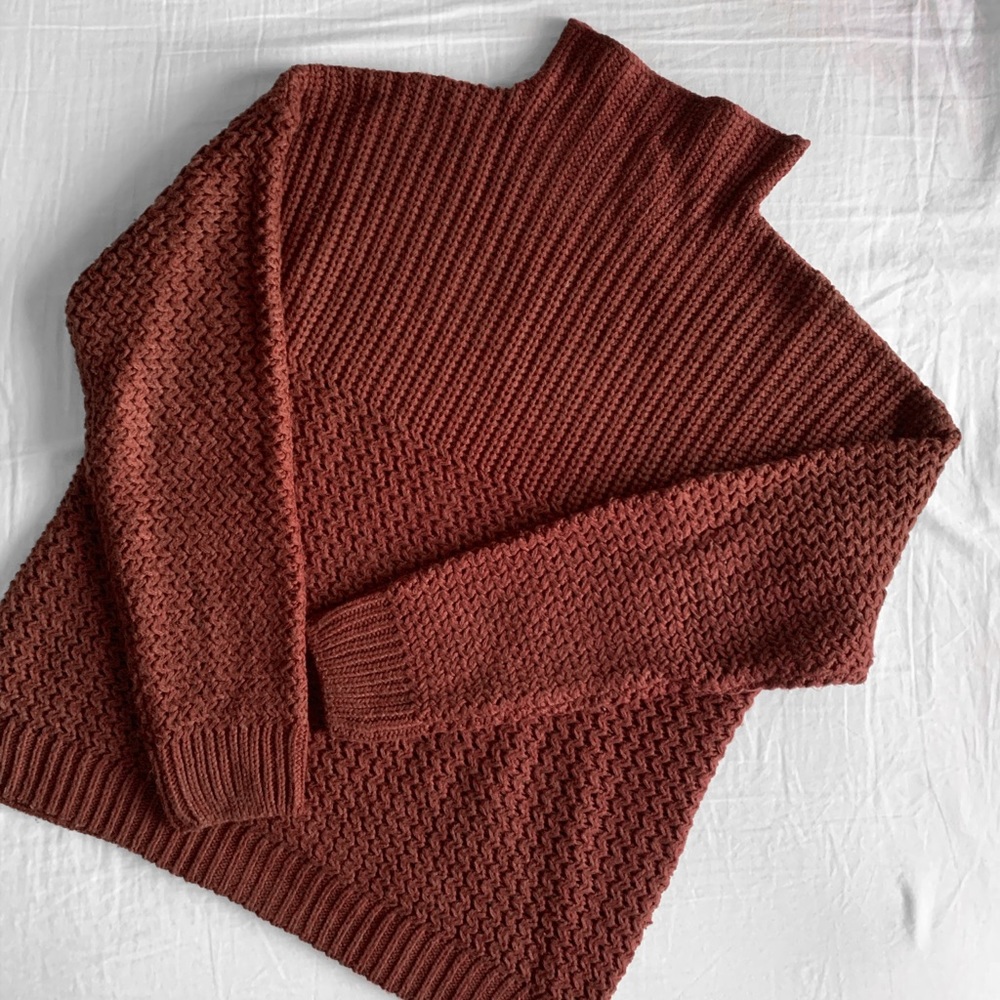 Burgundy Funnel Neck Sweater